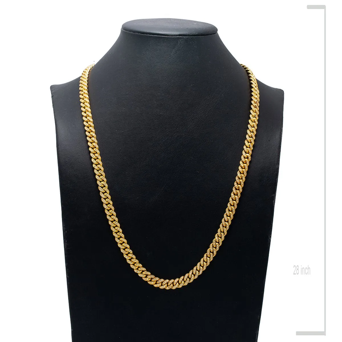 14K Yellow Gold 28 Cuban Chain With 11.75 CT Diamonds