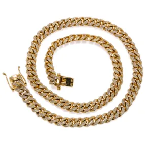 14K Yellow Gold 28 Cuban Chain With 11.75 CT Diamonds