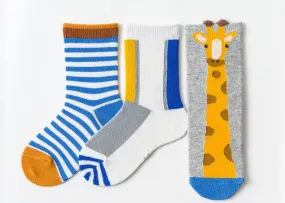 3 Pack Kids' Socks | Cotton | Giraffe