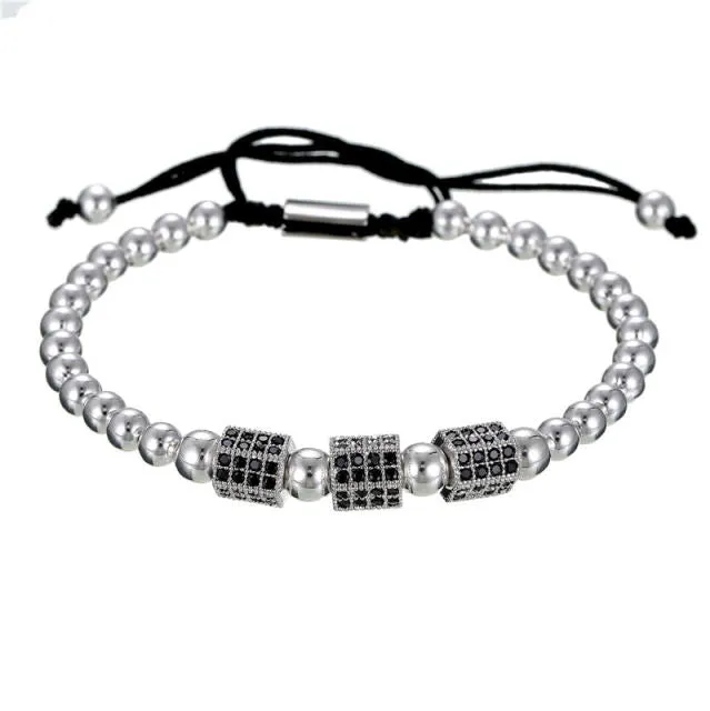 3Pcs/Set Bracelet Jewelry CZ Moon Crown Beads