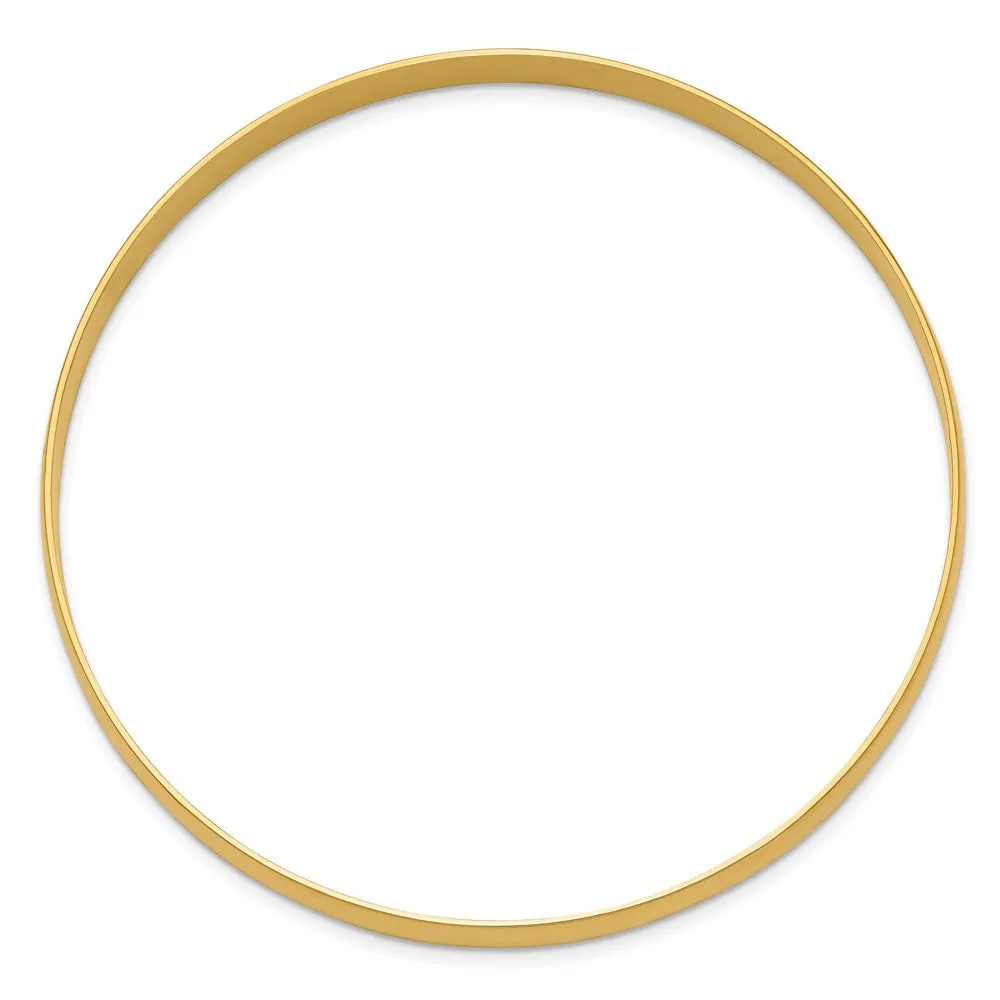 6mm 14k Yellow Gold Polished Half Round Solid Bangle Bracelet