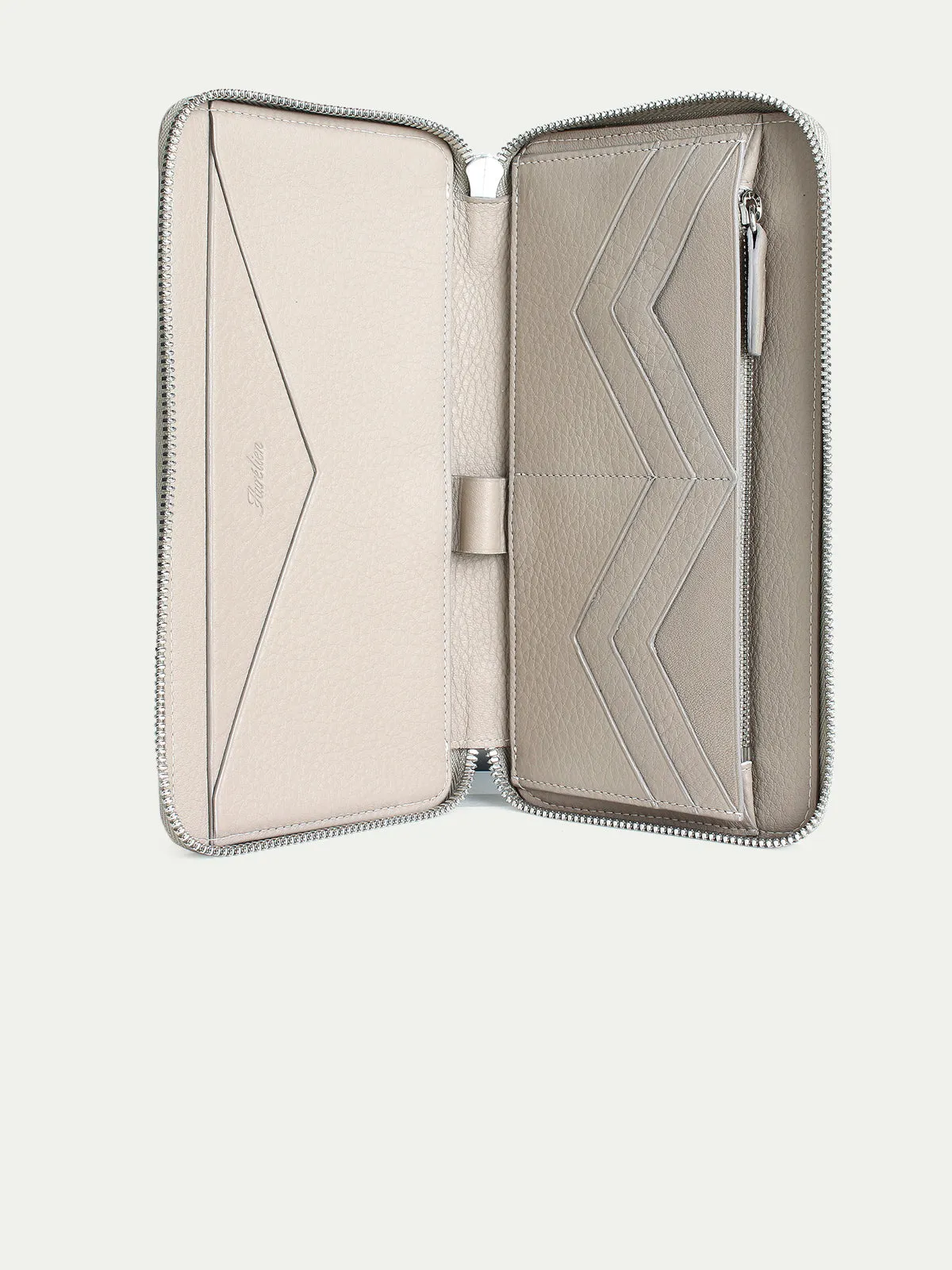 Beige Zipper Wallet