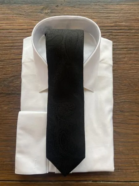 BLACK PAISLEY FORMAL TIE