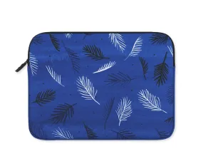 Blue Leaf Leaves Graphic Laptop Sleeves 11 13 15 inch Cases Protective Covers Handbags Square Pouches Designer Artist Prints Cut