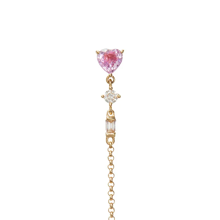 Blush Sapphire Chain Earrings