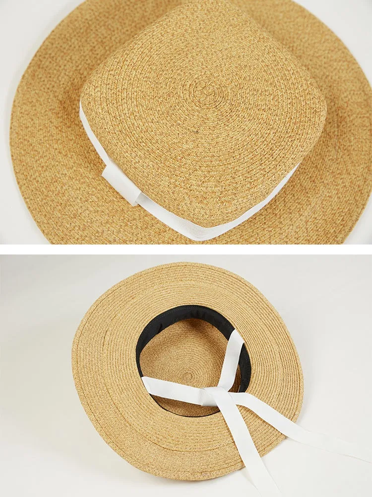 Breathable Hollow Sunscreen Bow Tie Straw Hat