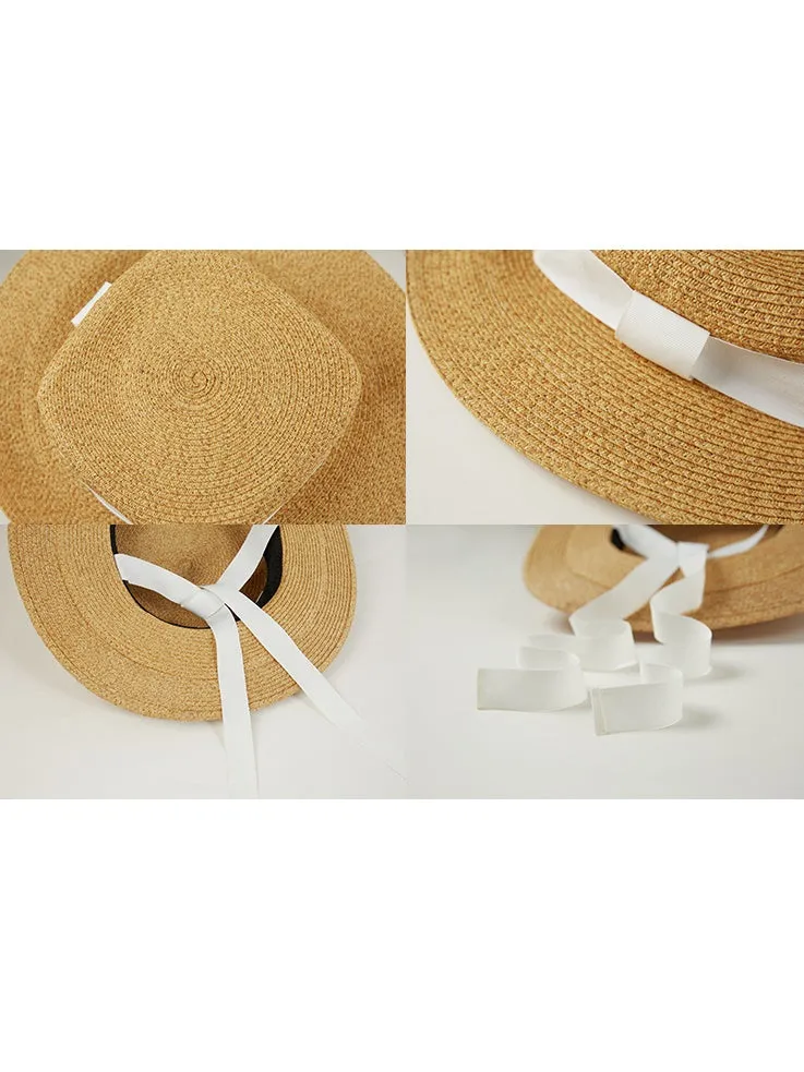 Breathable Hollow Sunscreen Bow Tie Straw Hat