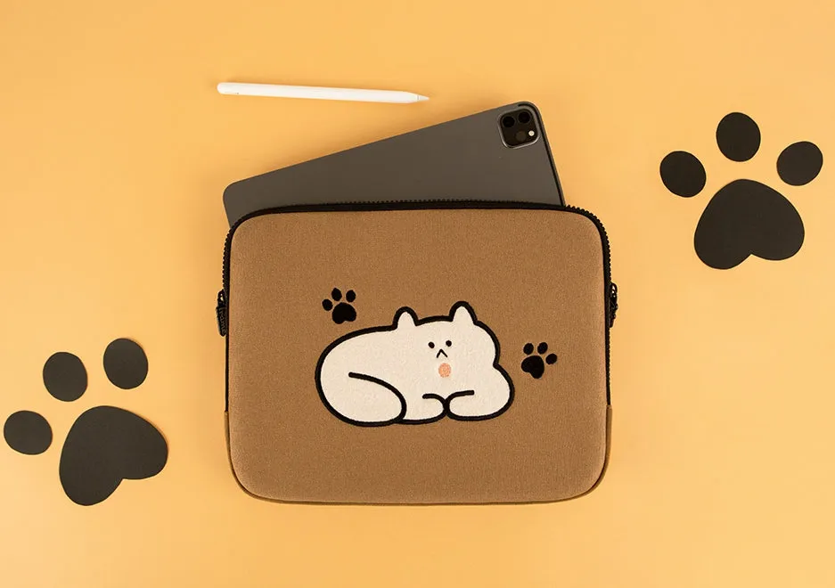 Brown Cat Graphic Laptop Sleeves iPad 13 14 15 inch Cases Protective Covers Handbags Square Pouches Designer Artist Prints Cute 