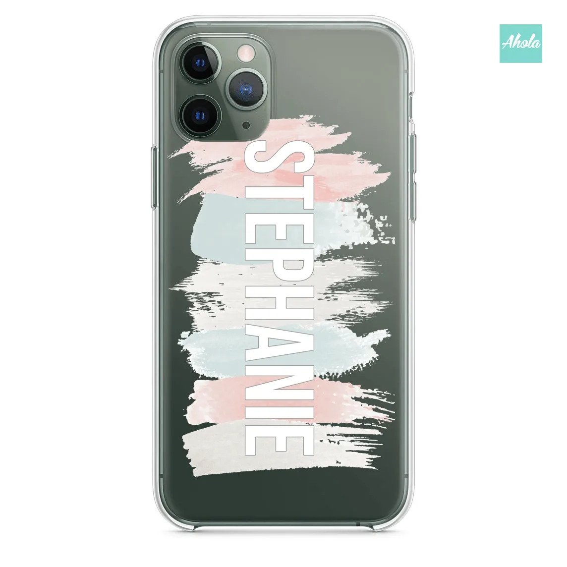 【Brush Stroke】Soft TPU transparent phone case 彩色筆刷名字透明電話軟殼