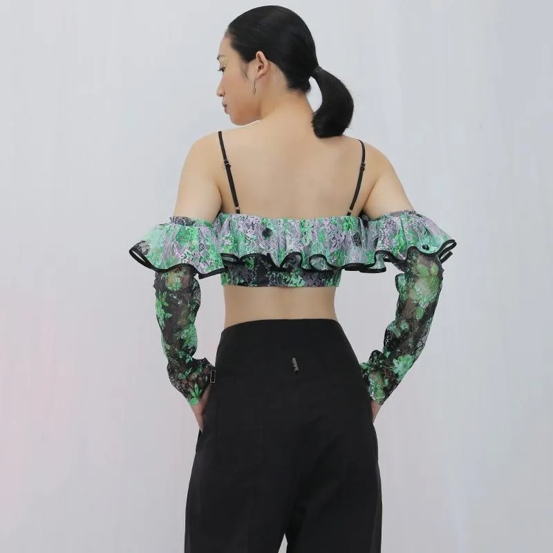 Chiasa Ruffle Off Shoulder Sleeve Top