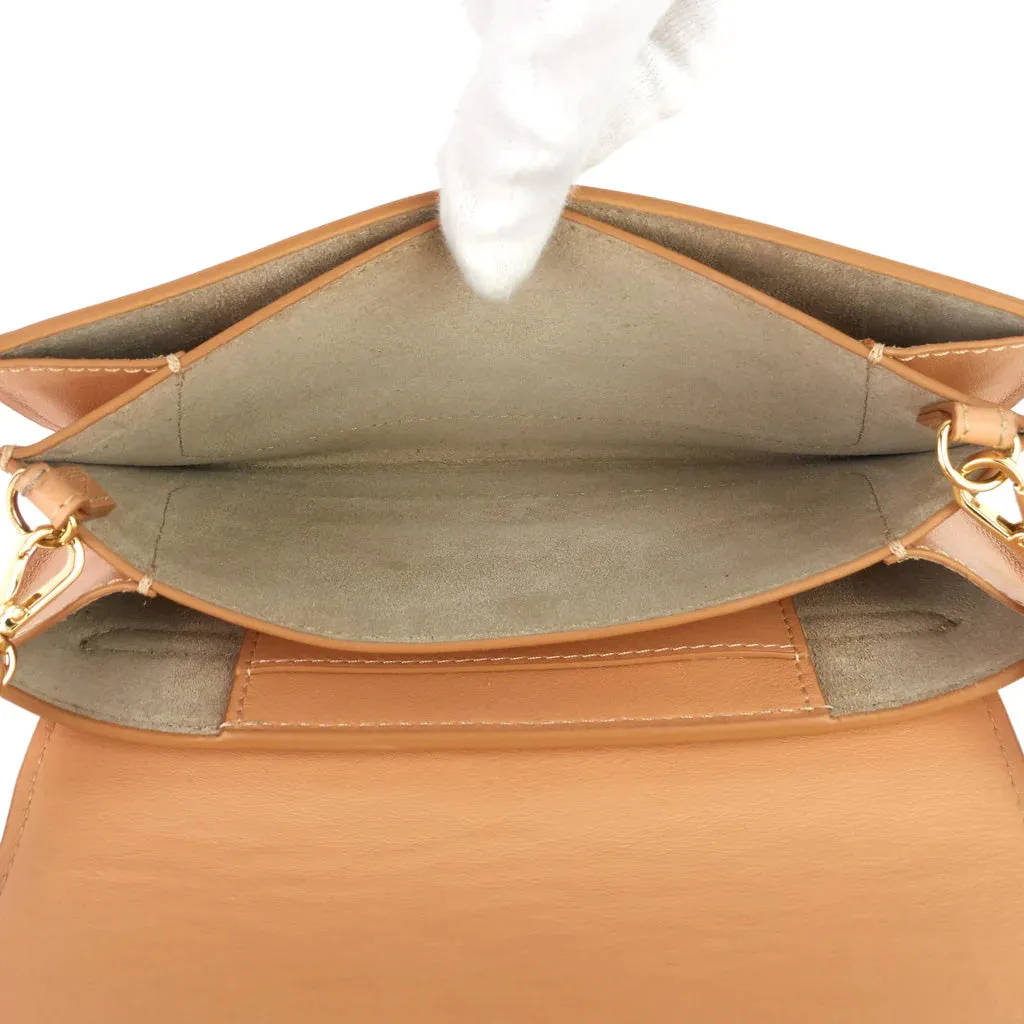 Chloe Drew Bijou Tan Blush Smooth Calfskin Crossbody Clutch Bag