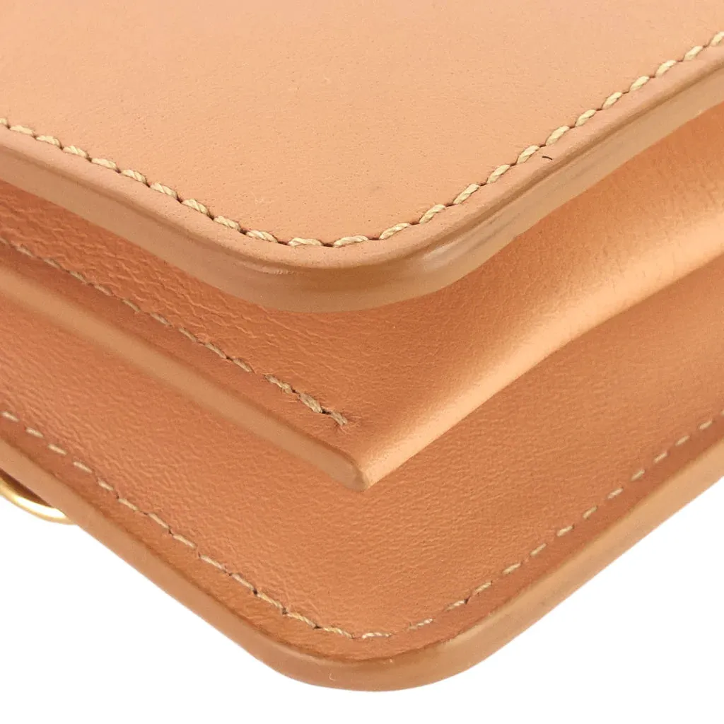 Chloe Drew Bijou Tan Blush Smooth Calfskin Crossbody Clutch Bag