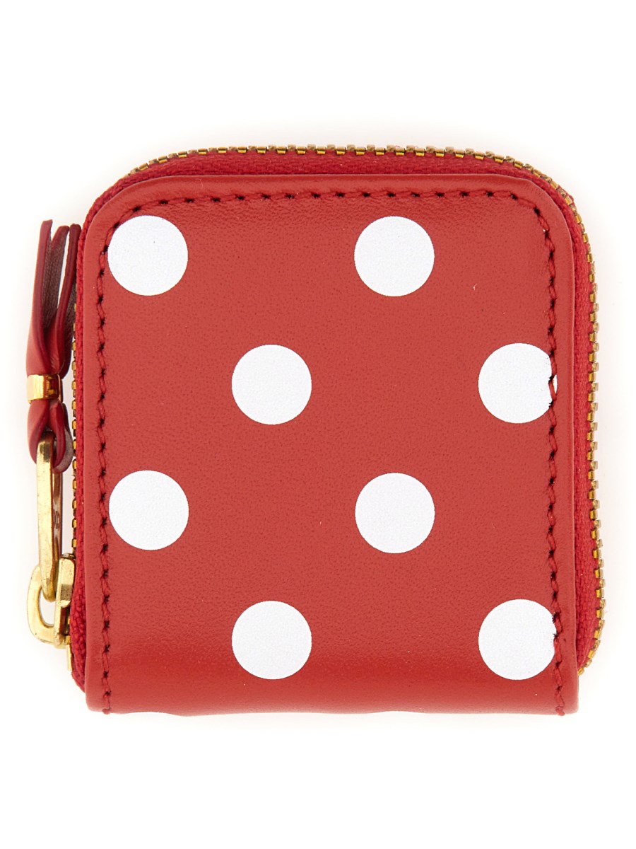 COMME DES GARCONS WALLET    POLKA DOT PRINT LEATHER COIN PURSE