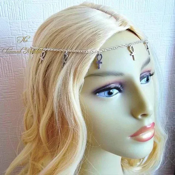 Crescent moon head chain forehead  tiara