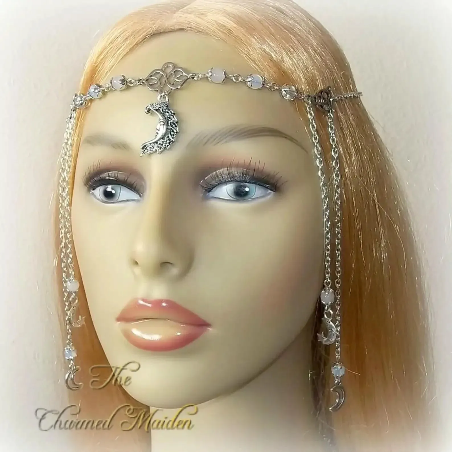 Crescent moon head chain forehead  tiara