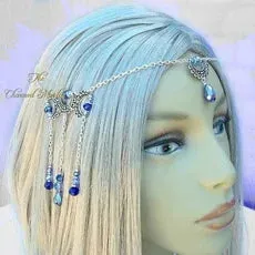 Crescent moon head chain forehead  tiara