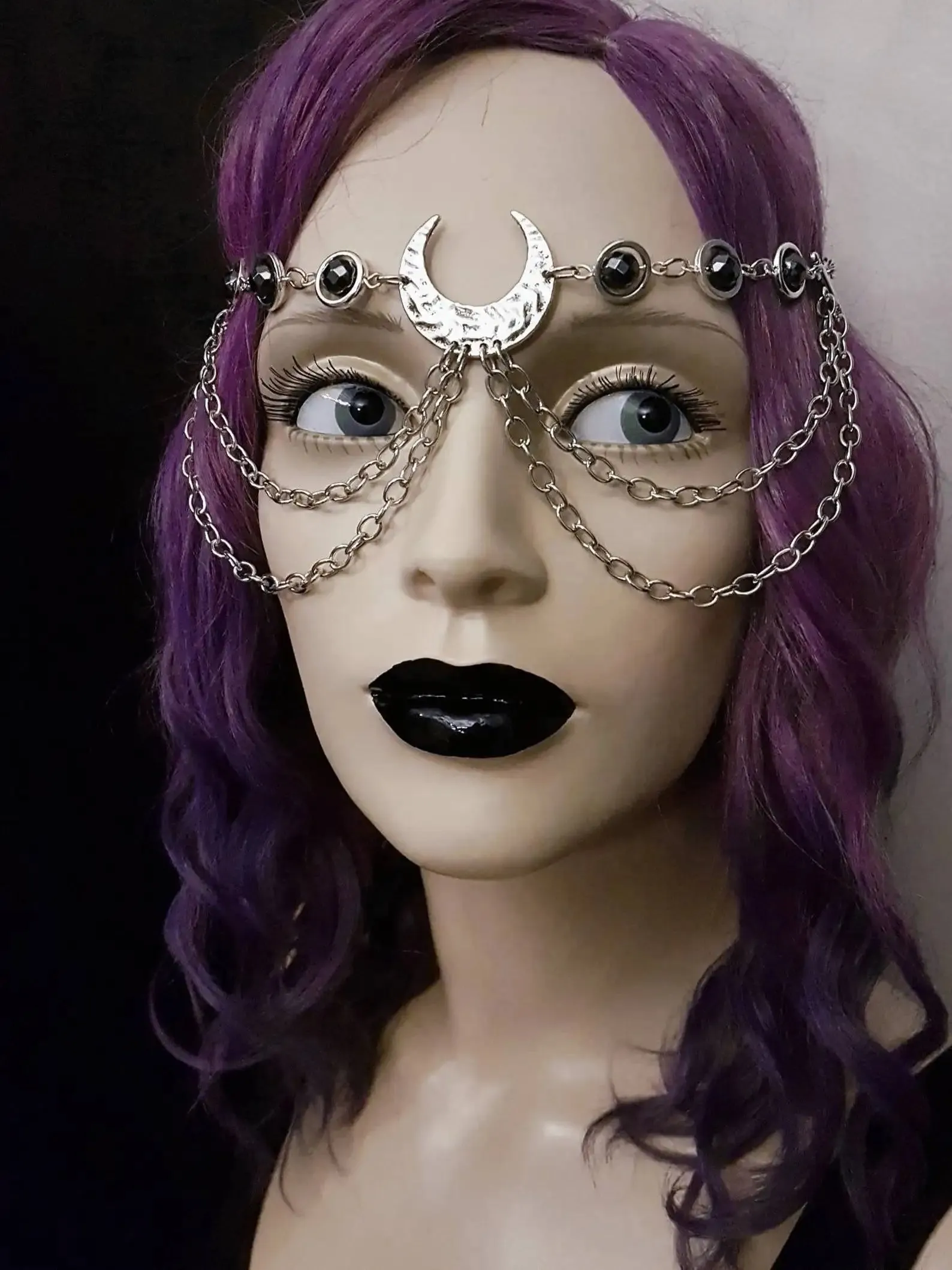 Crescent moon head chain forehead  tiara