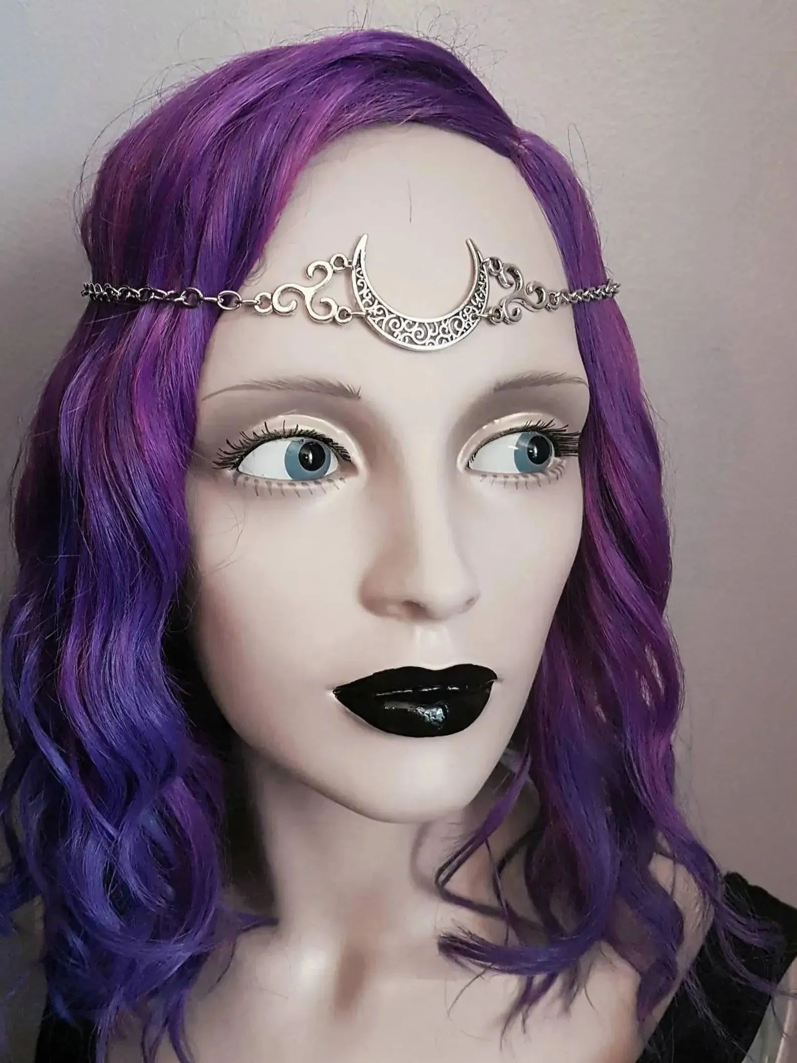 Crescent moon head chain forehead  tiara