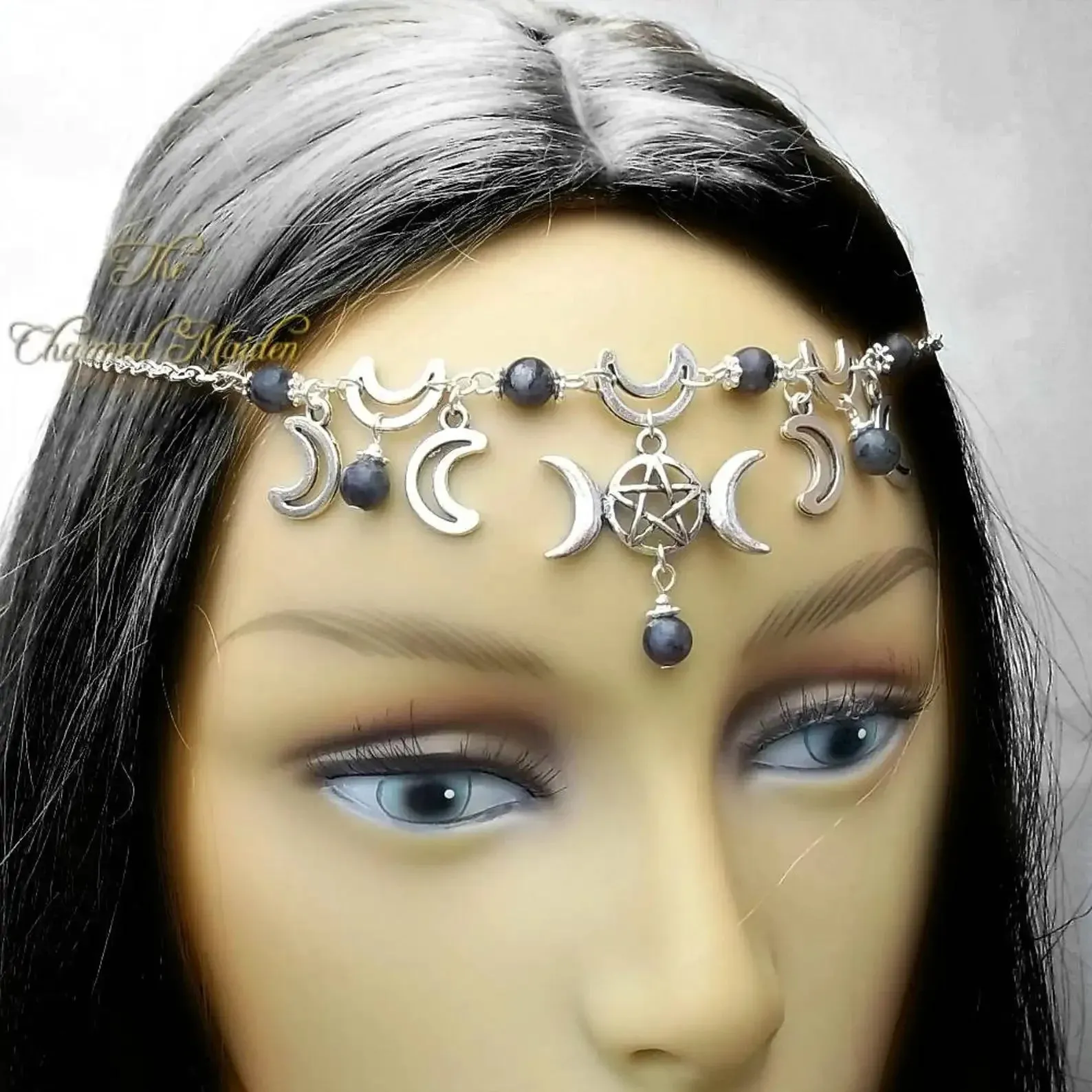 Crescent moon head chain forehead  tiara