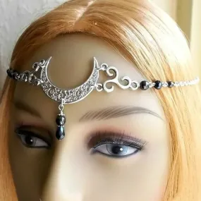 Crescent moon head chain forehead  tiara