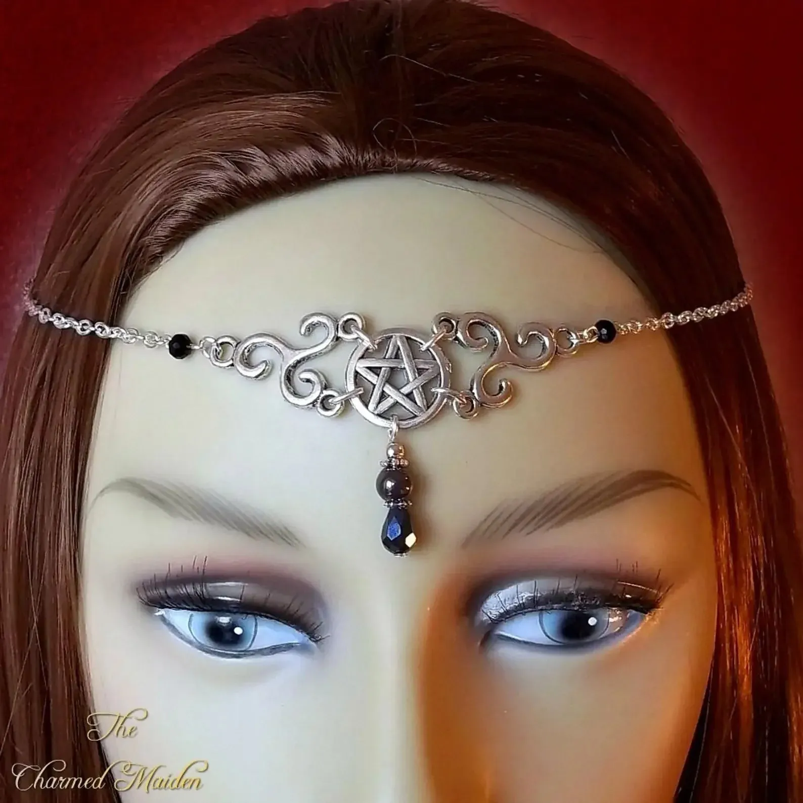 Crescent moon head chain forehead  tiara