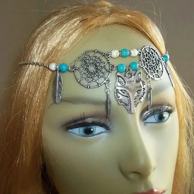 Crescent moon head chain forehead  tiara