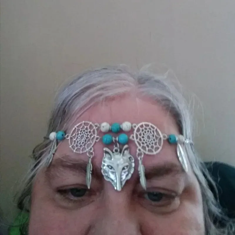 Crescent moon head chain forehead  tiara