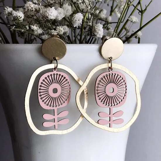 Dandy Lion Earrings - Blush