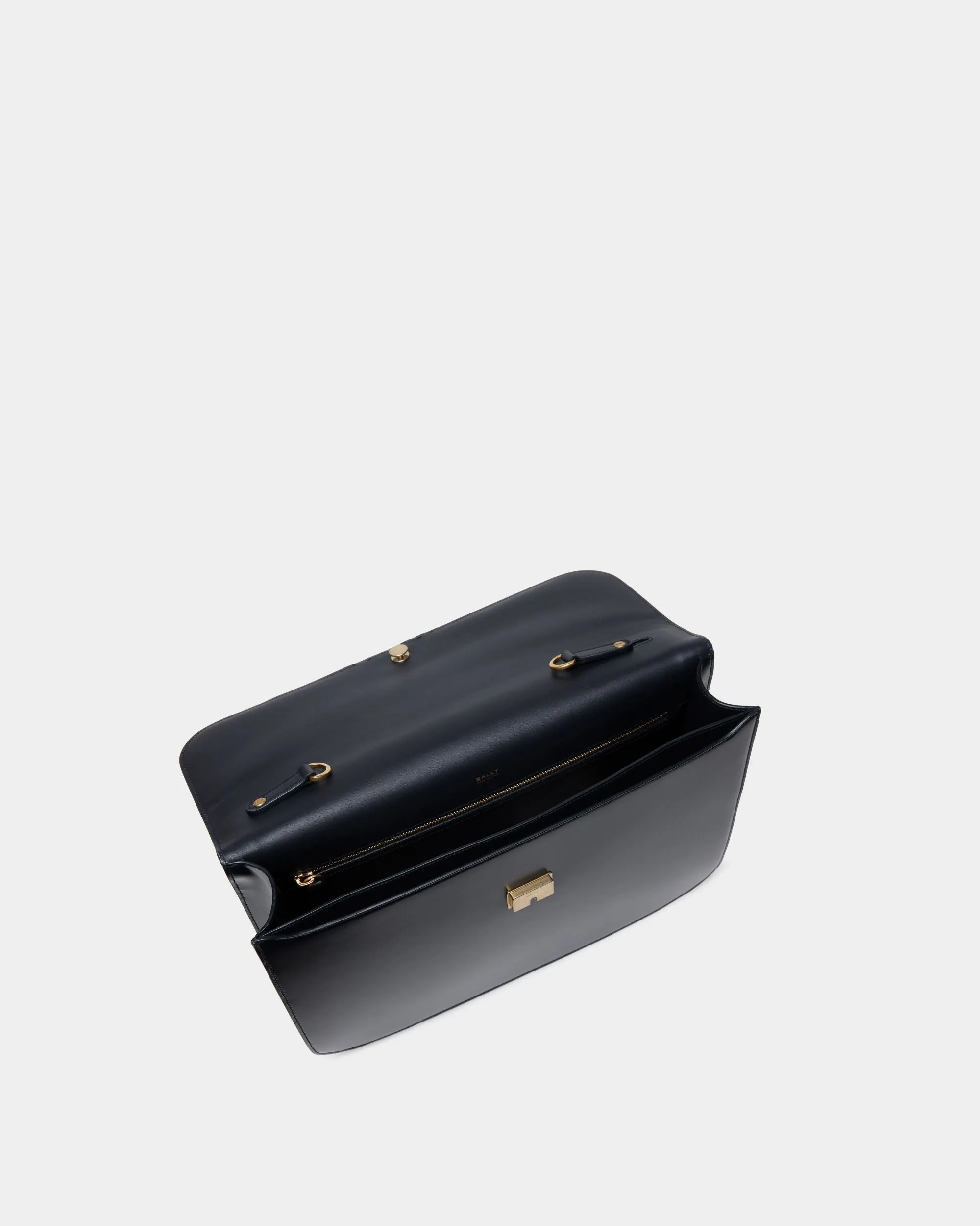 Deco Briefcase in Navy Blue Brushed Leather 