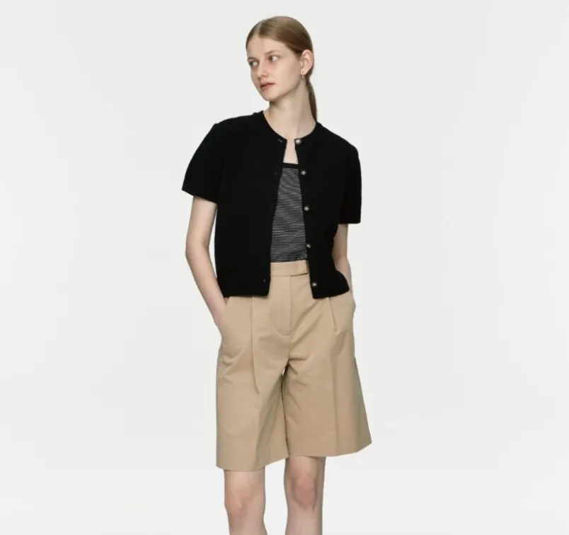 depound  |Casual Style Nylon Street Style Plain Cotton Short Sleeves