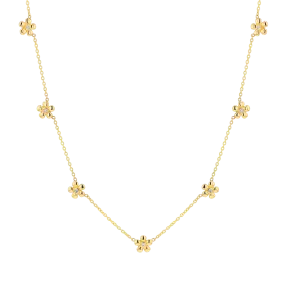 Diamond Flower Chain Necklace