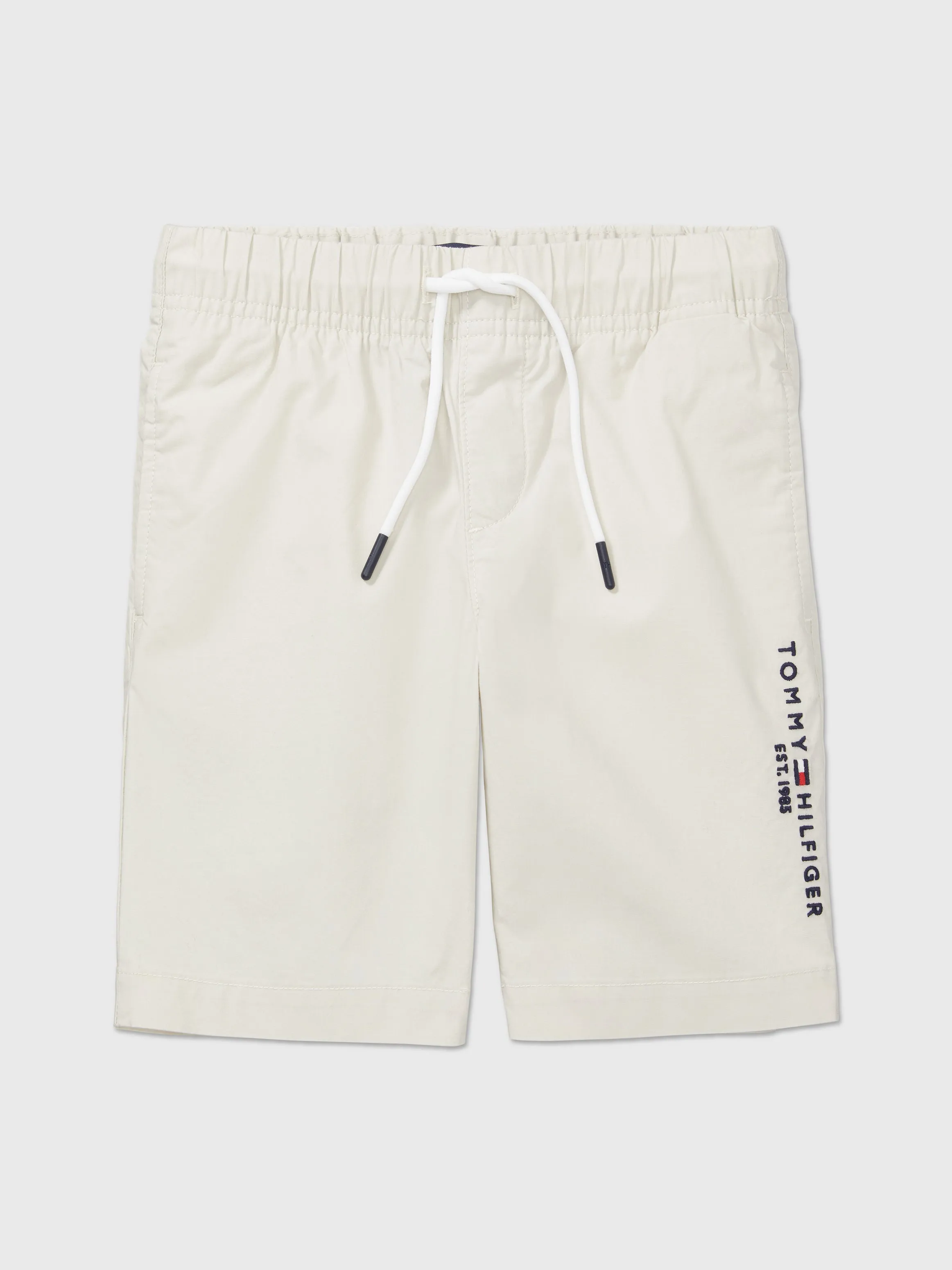 Drawstring Poplin Logo Short (Kids) - Sand Dollar