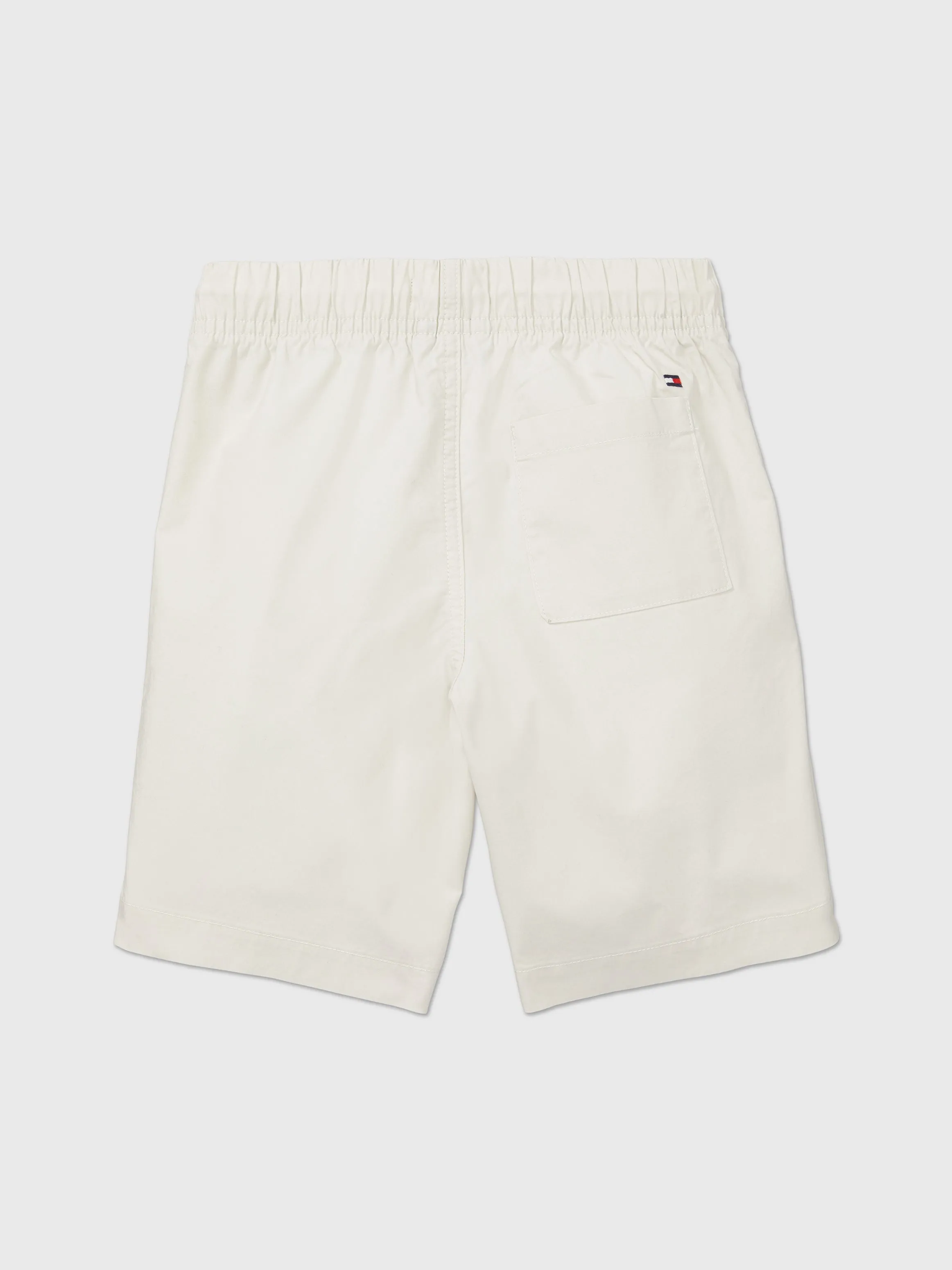 Drawstring Poplin Logo Short (Kids) - Sand Dollar