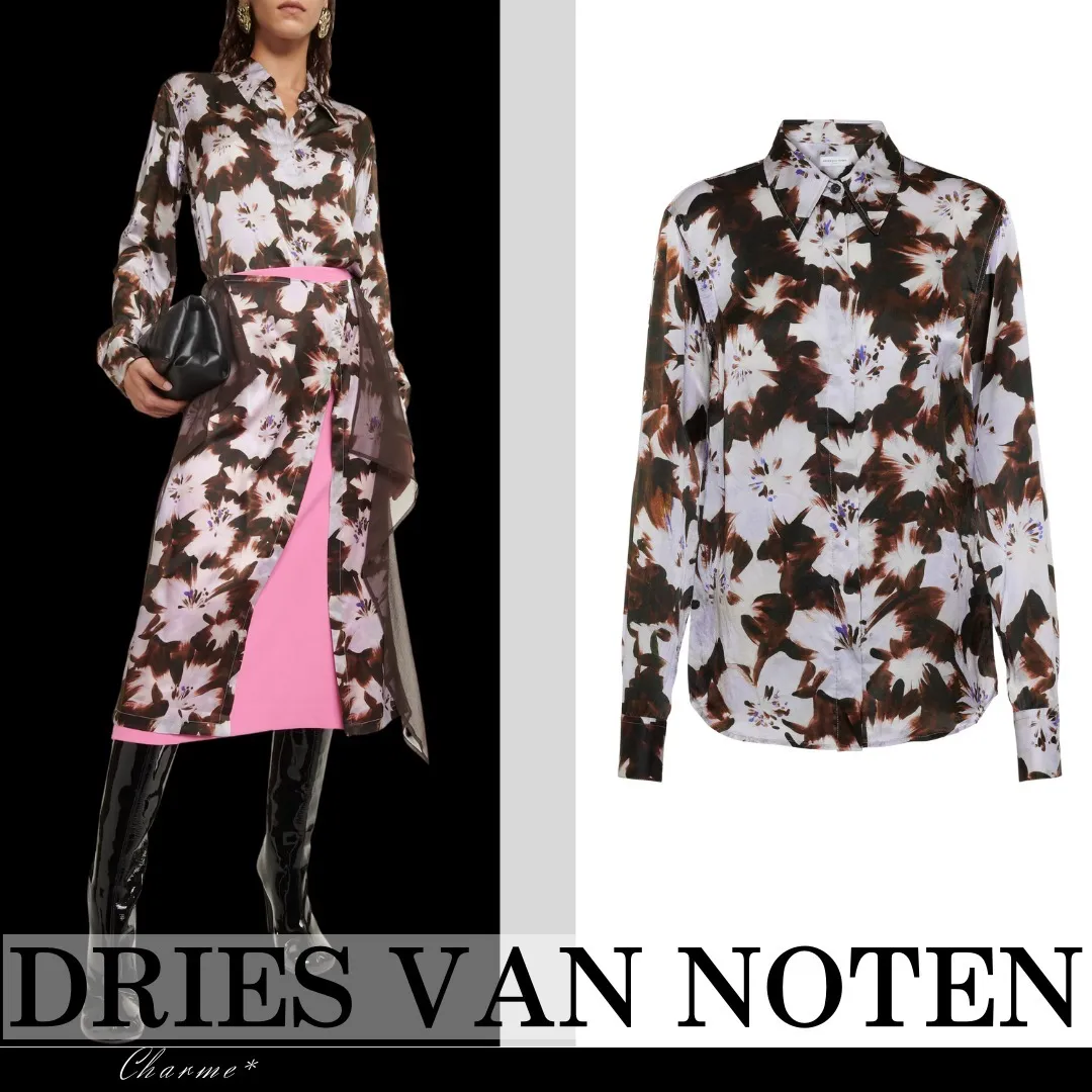 Dries Van Noten  |Flower Patterns Casual Style Long Sleeves Party Style