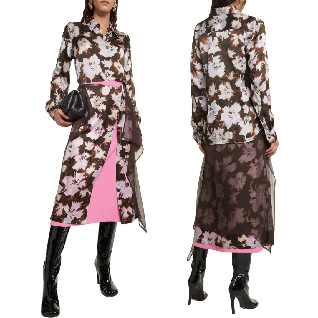 Dries Van Noten  |Flower Patterns Casual Style Long Sleeves Party Style