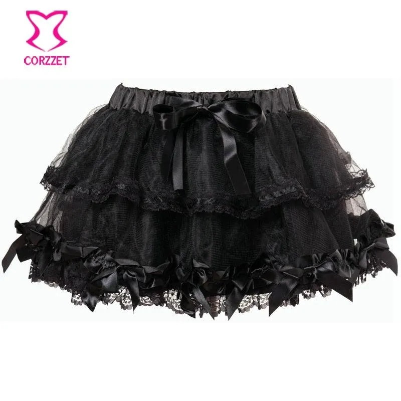 Elastic Gothic Lace Tutu Skirt