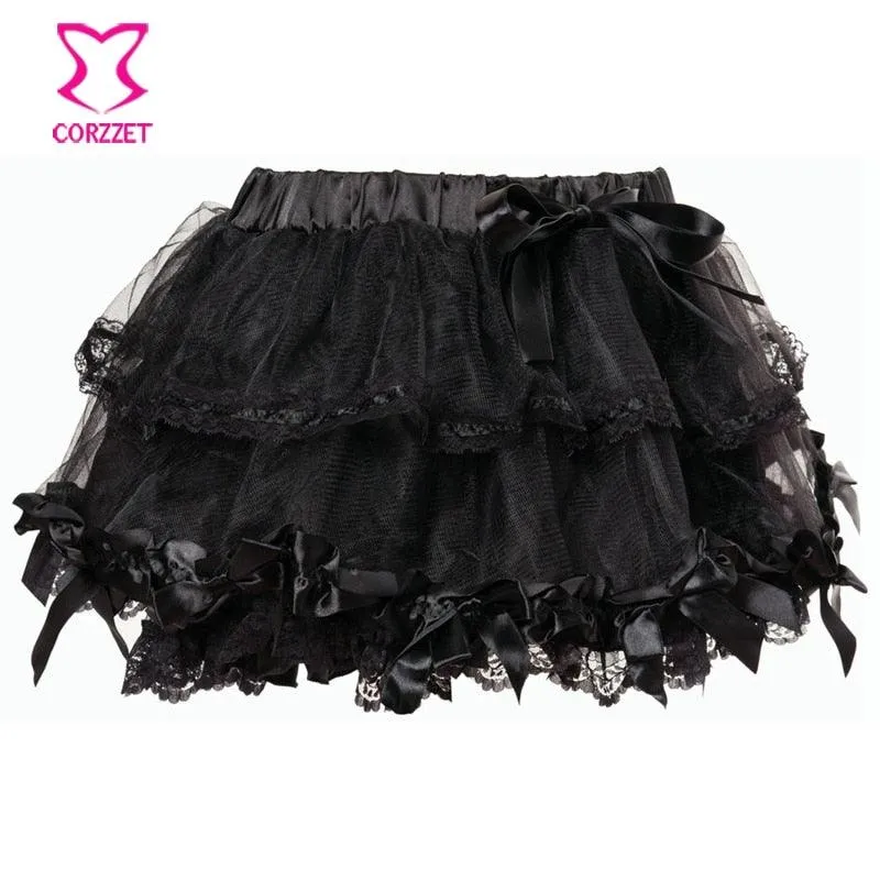 Elastic Gothic Lace Tutu Skirt