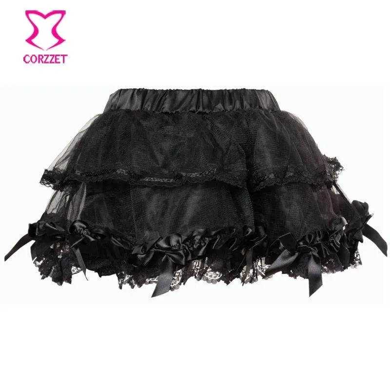 Elastic Gothic Lace Tutu Skirt