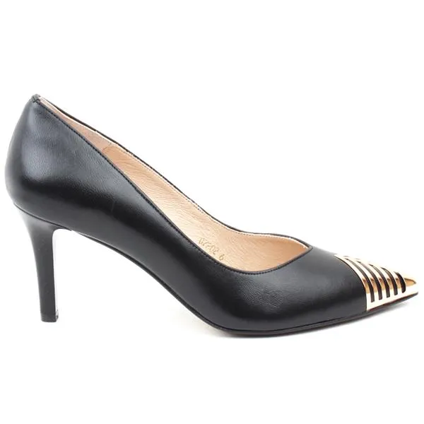 Emis Black Gold Tippped Heeled Shoe