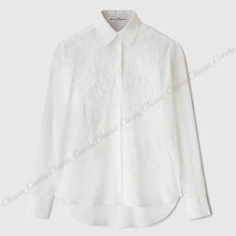 ERMANNO SCERVINO  |Casual Style Long Sleeves Plain Cotton Party Style Lace