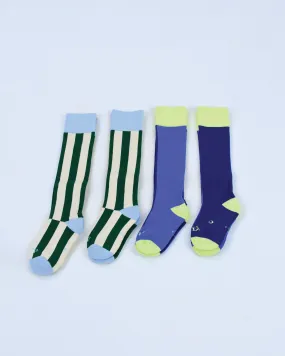 Everyday Knee-High Seamless Feel Socks 4 Pack (Kids) -  Forest Stripe Multi