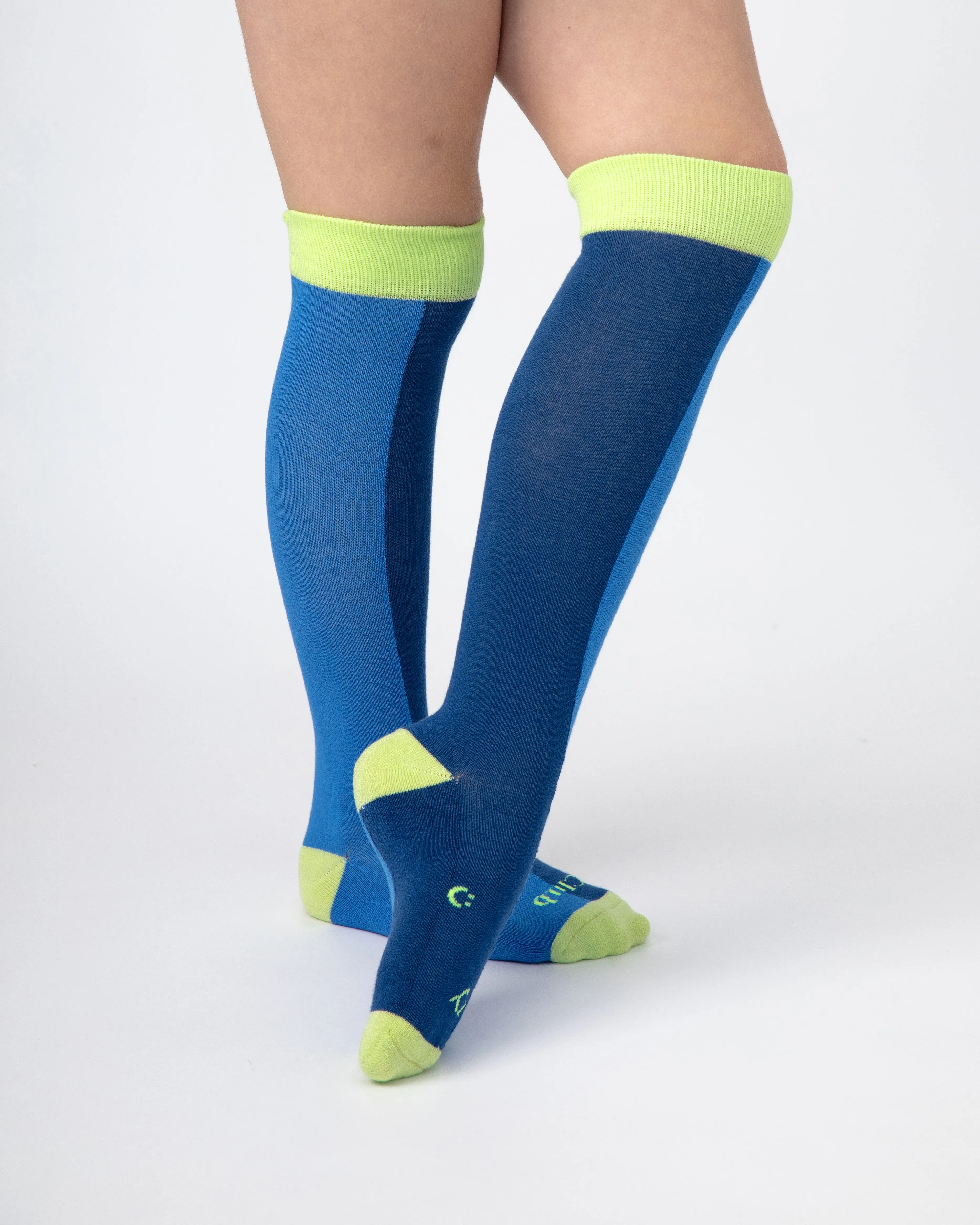 Everyday Knee-High Seamless Feel Socks (Kids) - Marine Blue Colourblock