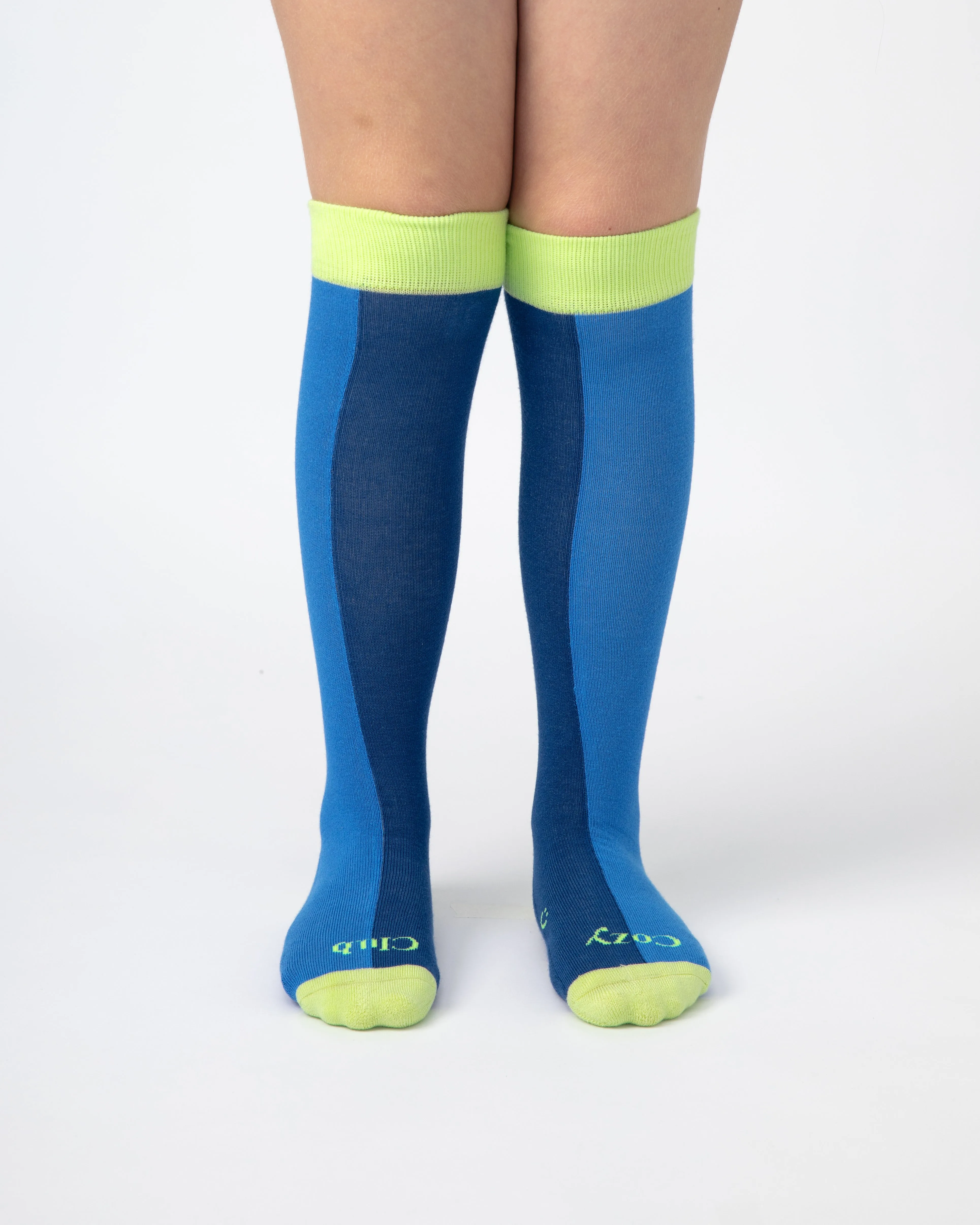 Everyday Knee-High Seamless Feel Socks (Kids) - Marine Blue Colourblock