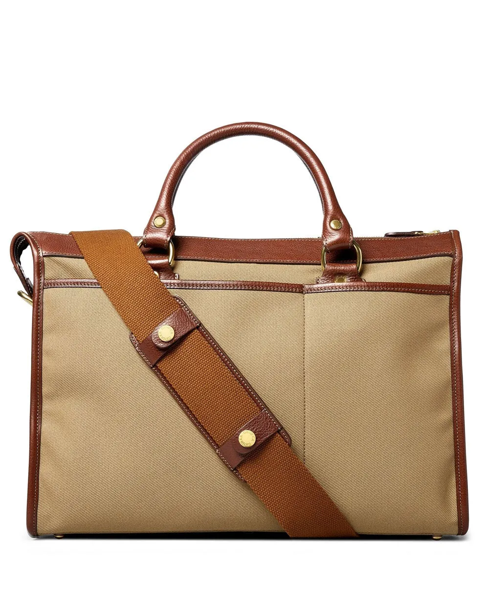 Examiner No. 5 Briefcase in Khaki Twil and Vintage Chetnut