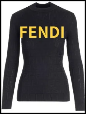 FENDI  |Casual Style Long Sleeves Medium Office Style Elegant Style