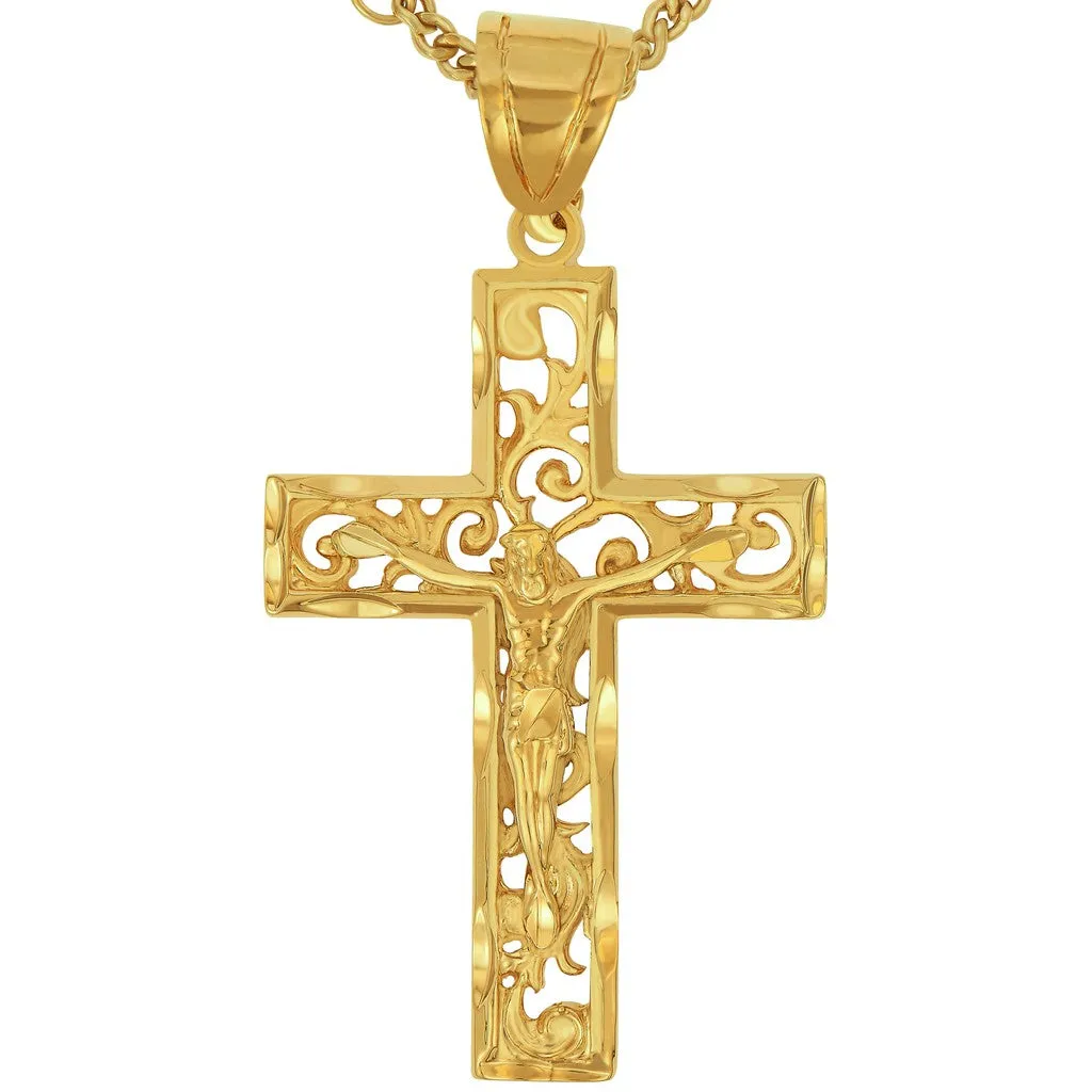 Filigree Cross Necklace Pendant with or without 20