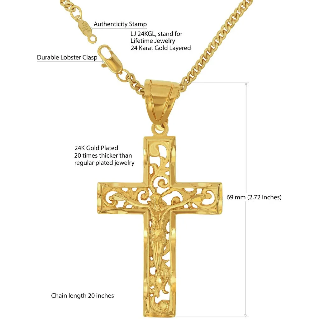 Filigree Cross Necklace Pendant with or without 20