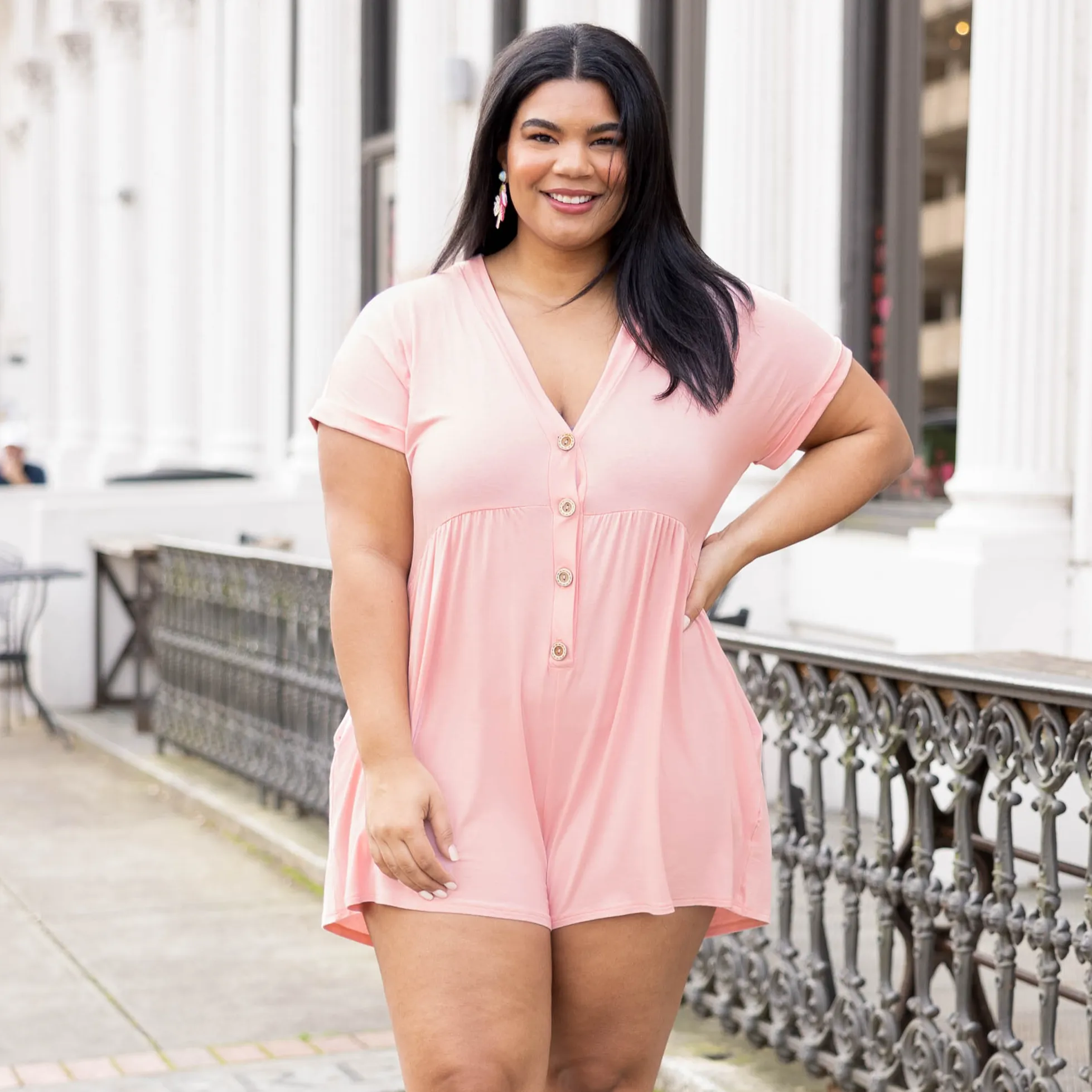 Flitting Blush Romper, Blush