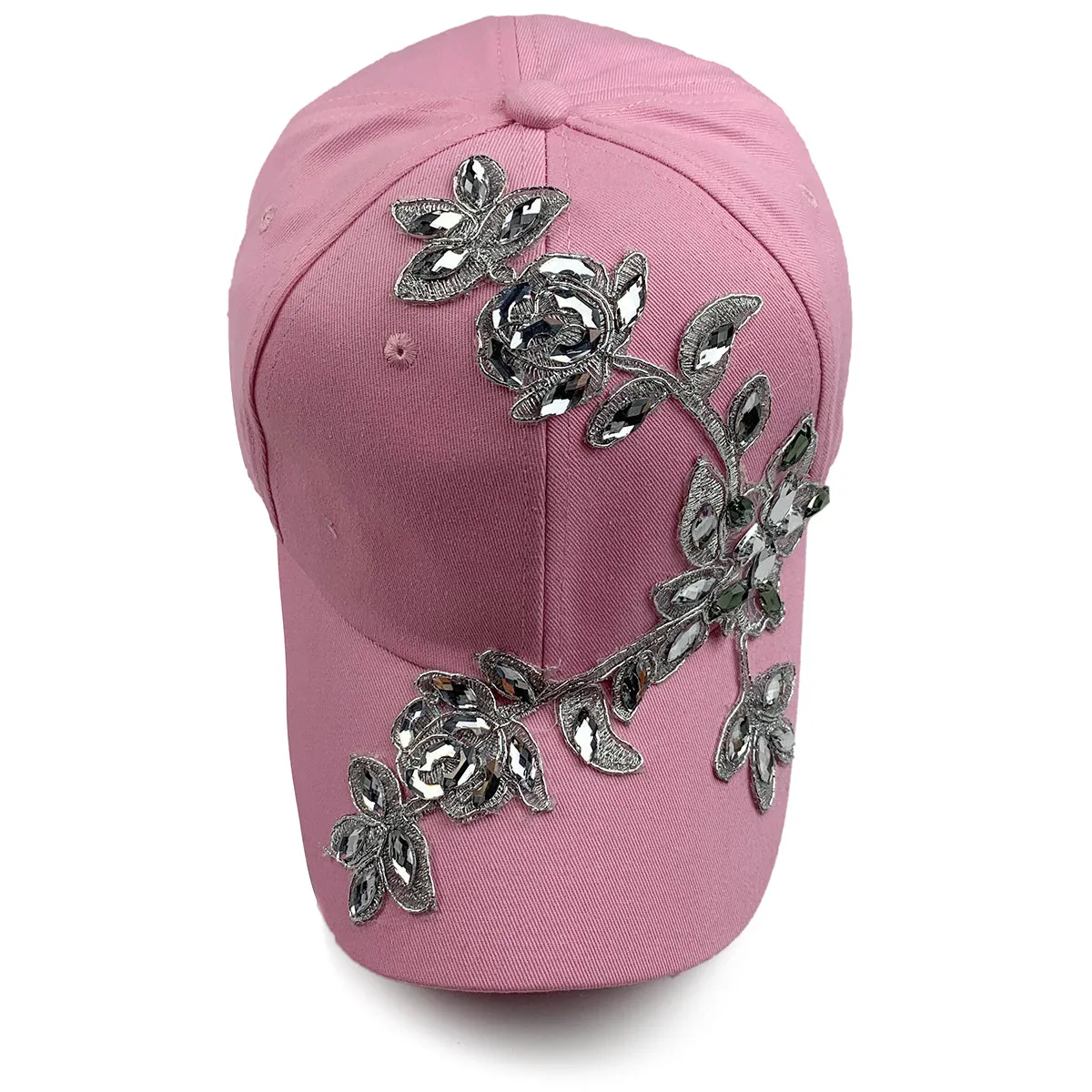 Flora Rhinestone Hat in Light Pink