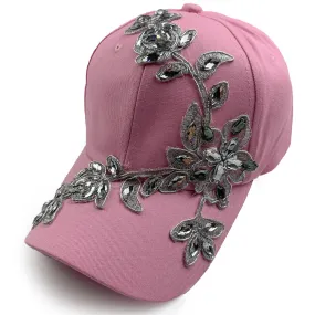 Flora Rhinestone Hat in Light Pink